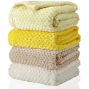 Frienda 4 Pcs Baby Blanket for Girls Boys Infant 32x24,Yellow Color