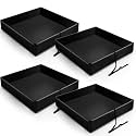 Frienda 4 Pcs Folding Duck Pond 4' x 4' x 6" Portable Heavy Duty PVC Leak Containment Tray for Oil Changes, Generator Fueling, Vehicle Maintenance, Duck Pool, Pig Cooling Pool & Pet Bath(Black)