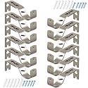 Frienda 6 Pack Curtain Rod Brackets Adjustable Wall Mounts, Brushed Silver