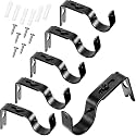 Frienda 6 Pack Curtain Rod Brackets Adjustable Wall Mounts, Dark Black