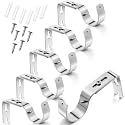 Frienda 6 Pack Curtain Rod Brackets Adjustable Wall Mounts, Silver