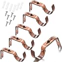 Frienda 6 Pack Curtain Rod Brackets Adjustable Wall Mounts, Red Bronze