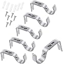 Frienda 6 Pack Curtain Rod Brackets Adjustable Wall Mounts, Plating Silver