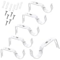 Frienda 6 Pack Curtain Rod Brackets Adjustable Wall Mounts, White