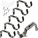 Frienda 6 Pack Curtain Rod Brackets Adjustable Wall Mounts, Plating Black