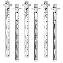 Frienda 6 Pieces 6 Inch Metal Pocket Ruler Mini Stainless Steel Clip Scale