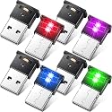 Frienda 6 Pieces Mini USB LED Car Light 8 Colors Atmosphere Lamp,Type A