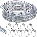 Frienda Flexible Hose Pvc Tubing with Fasteners, 1 Inch ID, 24.6 Ft