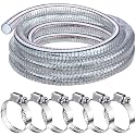 Frienda Flexible Hose PVC Tubing with Fasteners, 1-1/2 Inch ID, 10 Ft