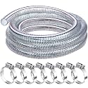 Frienda Flexible Hose Pvc Tubing with Fasteners, 1 Inch ID, 16.4 Ft