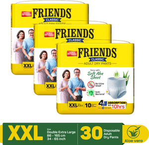friends classic pants with odour lock and anti-bacterial absorbent core adult diapers - xxl