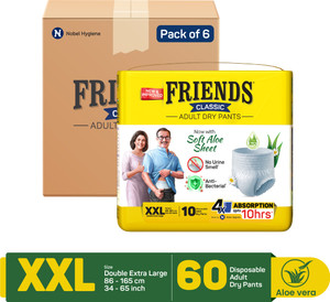 friends classic pants with odour lock and anti-bacterial absorbent core adult diapers - xxl