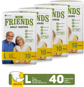friends easy tapes adult diapers - l 40 pieces