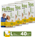 FRIENDS Easy Tapes Adult Diapers - L (40 Pieces)