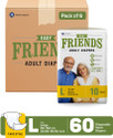 FRIENDS Easy Tapes Adult Diapers - L