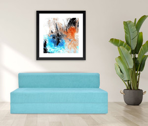 friends life 3 seater sofa cum bed 5x6 comfort for all for 3 person 3 seater double foam fold out sofa cum bed finish color - sky blue delivery condition - pre-assembled