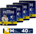 FRIENDS Overnight Adult Diaper Tape with odourlock and Anti-Bacterial Absorbent Core Adult Diapers - M (40 Pieces)