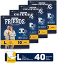 FRIENDS Overnight Adult Diaper Tape with odourlock and Anti-Bacterial Absorbent Core Adult Diapers - L (40 Pieces)
