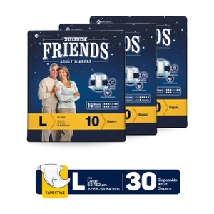 friends overnight tape type adult diapers - l