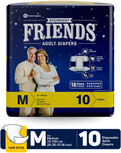 friends overnight tape type adult diapers - m