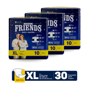 friends overnight tape type adult diapers - xl