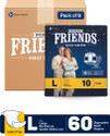 FRIENDS Overnight Tape Type Adult Diapers - L