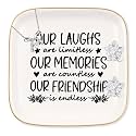 Friendship Gifts for Women Best Friend, Ceramic Jewelry Dish Gifts Our Laughs are Limitless, Our Memories are Countless, Our Friendship is Endless, Birthday Gift for Women Friends