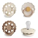 FRIGG SilkySoft Silicone Baby Pacifier 4-Pack Snowflake Dream | Made in Denmark | BPA-Free (0-6 Months)