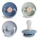 FRIGG SilkySoft Silicone Baby Pacifier 4-Pack Skyline Serenity | Made in Denmark | BPA-Free (6-18 Months)