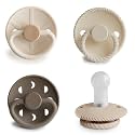 FRIGG SilkySoft Silicone Baby Pacifier 4-Pack Crystal Sparkle | Made in Denmark | BPA-Free (6-18 Months)