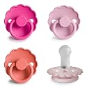 FRIGG SilkySoft Silicone Baby Pacifier 4-Pack Rosy Romance | Made in Denmark | BPA-Free (6-18 Months)