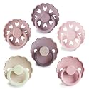 FRIGG SilkySoft Silicone Baby Pacifier 6-Pack Blooming Love | Made in Denmark | BPA-Free (6-18 Months)