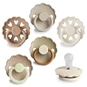 FRIGG SilkySoft Silicone Baby Pacifier 6-Pack Cinnamon Charm | Made in Denmark | BPA-Free (0-6 Months)