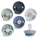 FRIGG SilkySoft Silicone Baby Pacifier 6-Pack Endless Sea | Made in Denmark | BPA-Free (0-6 Months)