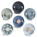 FRIGG SilkySoft Silicone Baby Pacifier 6-Pack Endless Sea | Made in Denmark | BPA-Free (6-18 Months)