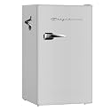 Frigidaire Retro Compact Fridge with Chiller, 3.2 cu ft Countertop Fridge with Built-In Bottle Opener, Compact Refrigerator for Office, Bedroom, Dorm Room or Cabin - 16.5"D x 19"W x 31"H (Moonbeam)