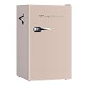 Frigidaire Retro Compact Fridge with Chiller, 3.2 cu ft Countertop Fridge with Built-In Bottle Opener, Compact Refrigerator for Office, Bedroom, Dorm Room or Cabin - 16.5" D x 19" W x 31" H (Coral)