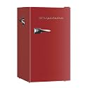 Frigidaire Retro Compact Fridge with Chiller, 3.2 cu ft Countertop Fridge with Built-in Bottle Opener, Compact Refrigerator for Office, Bedroom, Dorm Room or Cabin (Red)