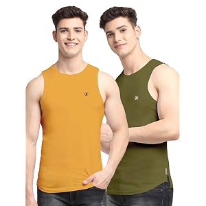 men39s pack of 2 innerwear solid round neck sleeveless side cut vest sando for boy39s - regular fit