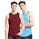 Men's Pack of 2 Innerwear Solid Round Neck Sleeveless Side Cut Vest Sando for Boy's - Regular Fit