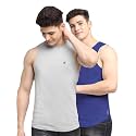 Men's Pack of 2 Innerwear Solid Round Neck Sleeveless Side Cut Vest Sando for Boy's - Regular Fit