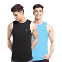 Men's Pack of 2 Innerwear Solid Round Neck Sleeveless Side Cut Vest Sando for Boy's - Regular Fit