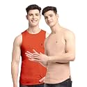 Men's Pack of 2 Innerwear Solid Round Neck Sleeveless Side Cut Vest Sando for Boy's - Regular Fit
