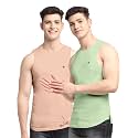 Men's Pack of 2 Innerwear Solid Round Neck Sleeveless Side Cut Vest Sando for Boy's - Regular Fit