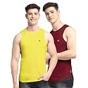 Men's Pack of 2 Innerwear Solid Round Neck Sleeveless Side Cut Vest Sando for Boy's - Regular Fit