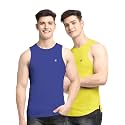 Men's Pack of 2 Innerwear Solid Round Neck Sleeveless Side Cut Vest Sando for Boy's - Regular Fit