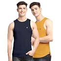 Men's Pack of 2 Innerwear Solid Round Neck Sleeveless Side Cut Vest Sando for Boy's - Regular Fit