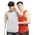 Men's Pack of 2 Innerwear Solid Round Neck Sleeveless Side Cut Vest Sando for Boy's - Regular Fit