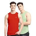 Men's Pack of 2 Innerwear Solid Round Neck Sleeveless Side Cut Vest Sando for Boy's - Regular Fit