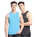 Men's Pack of 2 Innerwear Solid Round Neck Sleeveless Side Cut Vest Sando for Boy's - Regular Fit